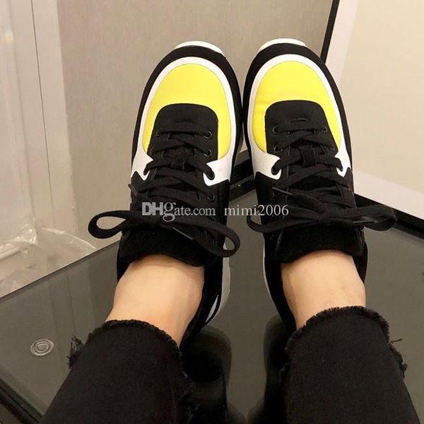 

2019 selling popular leather casual shoes women men designer sneakers shoes fashion leather lace up shoe arrival mixed color 45, Black