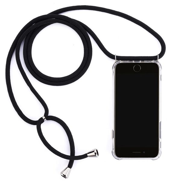 

new for iphone 11 pro x xs max xr 6 7 8 plus 6s transparent soft tpu with lanyard airbag cover case for samsung s8 s9 s10 plus note10 a7 a9