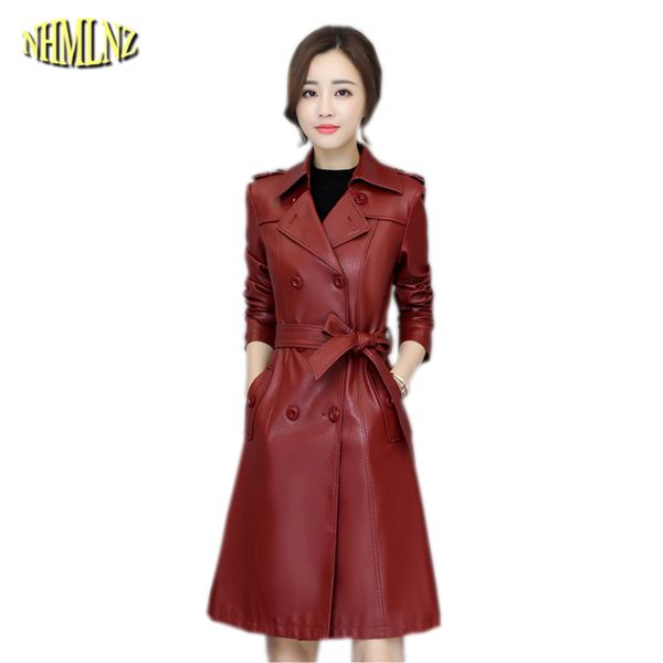

2019 leather winter warm jacket women new fashion slim coat thick warm leather jacket casual large size office female coat ok635, Black
