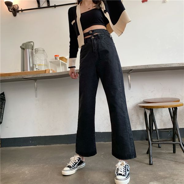 

blueberry mop the floor jeans female retro feeling, Blue