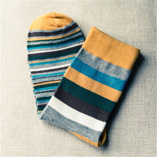 

men stripes socks fashion trend the latest man casual 10 pairs striped stocking suit designer coloured cotton sock, Black