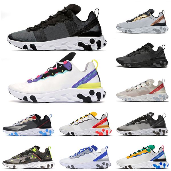 

2020 react element 87 55 mens trainers running shoes light bone anthracite camo men women sports sneaker size 5.5-11