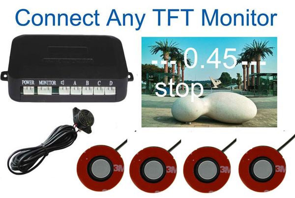 

13mm flat sensor car video parking sensor visible reverse backup radar alarm display for auto monitor