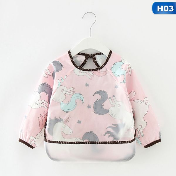 

cute cartoon animals baby bibs waterproof colorful infant bib full sleeve bibs children long sleeve apron coverall feeding bibs