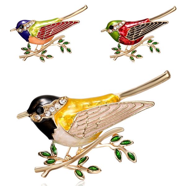 

enamel pin 2020 new vintage cute bird brooches and pins gift for women costume jewelry scarf clip new arrival women's pins, Gray