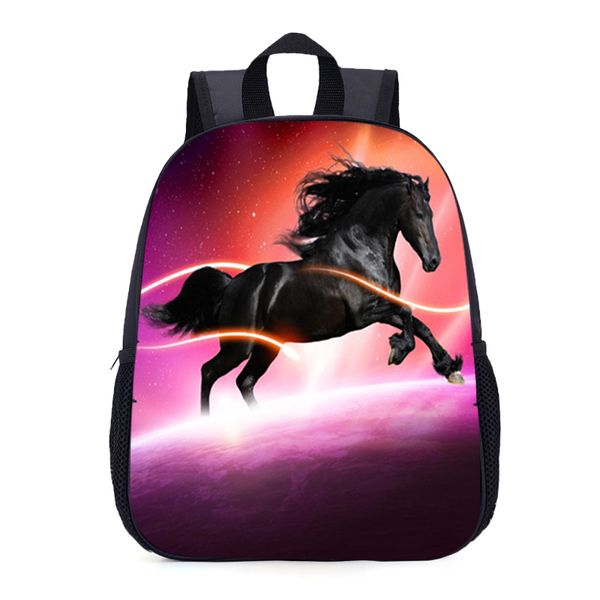 

datomarry 13 inch classic big kids animal printing preschool horse backpack children kindergarden satchel purse students daypack