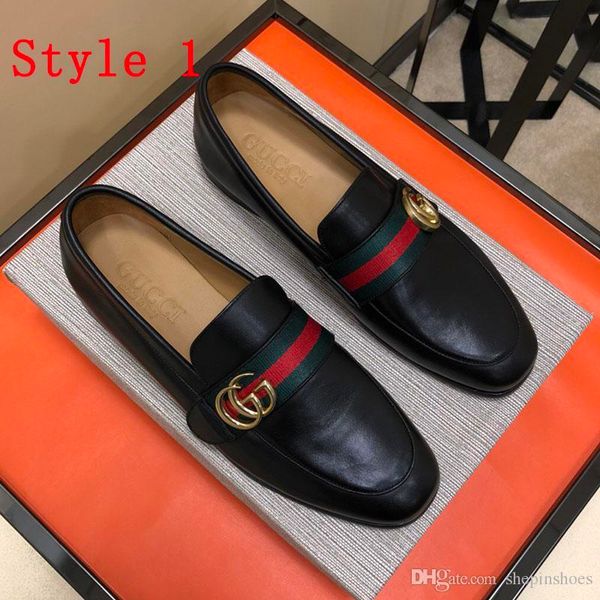 

luxury men's designer shoes wedding party classic casual shoes solid color genuine leather fashion driving shoes in, Black