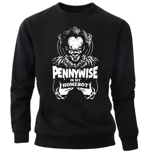 

стивена кинга это толстовки мужчины клоун мой homeboy фуфайки crewneck толстовка толстовка сыпучие jumper фильм ужасов sportswear, Black