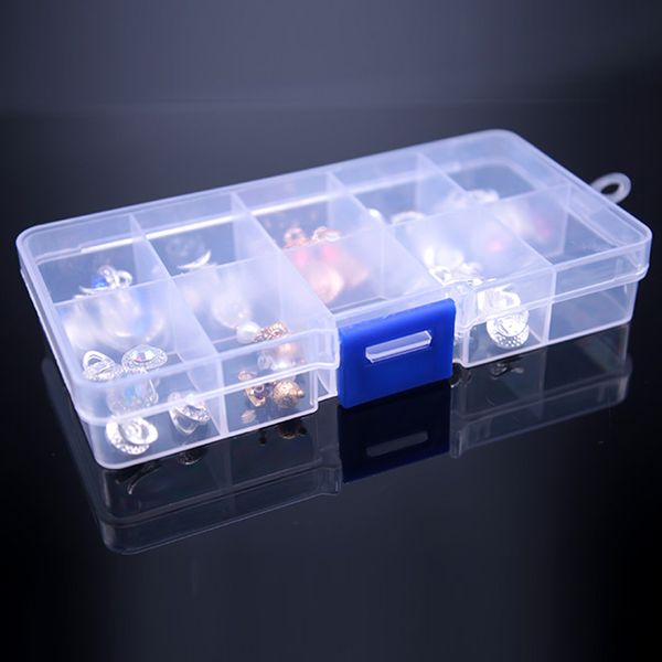 

adjustable slots plastic jewelry box storage case craft jewelry organizer beads earrings rings gift boxes small cartstorage box / part box