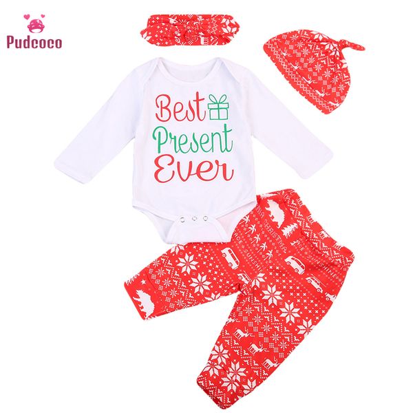 

pudcoco моя первая рождественская девочка осень хлопок новорожденный девочка одежда ползунки брюки леггинсы детские наряды детская одежда 4ш, Pink;blue