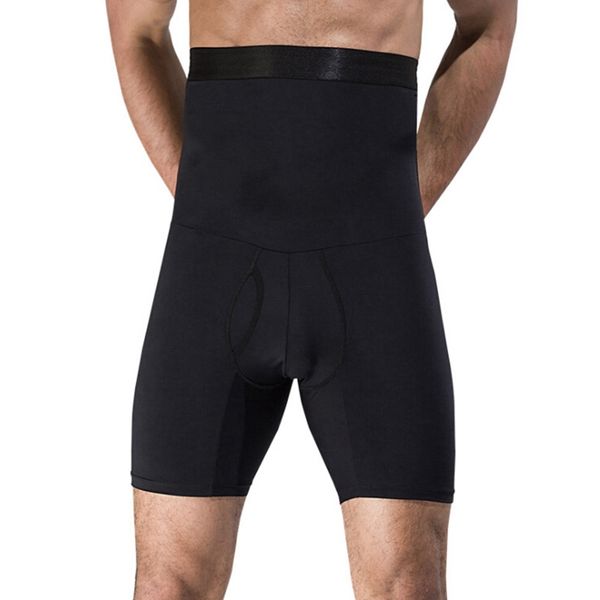 

men shaping underwear fitness high waist abdomen tummy slim control shaping men underwear shaper shorts super elastic pants new, Black;blue