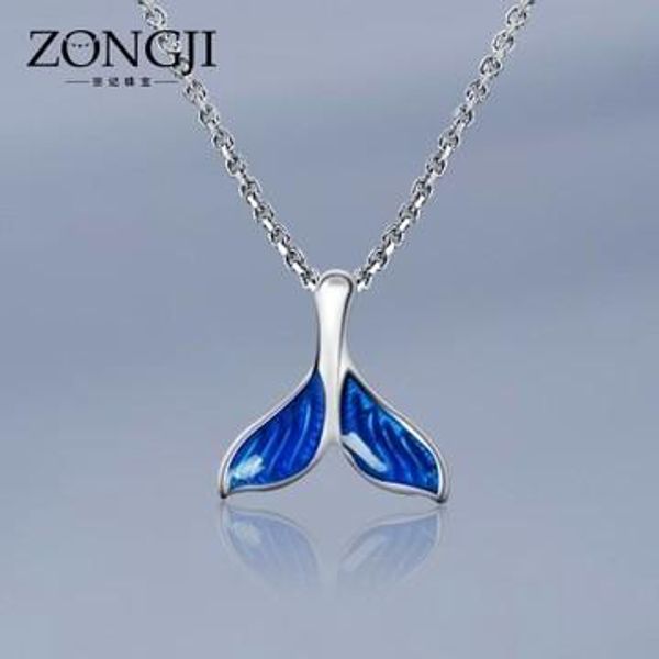 

new arrival 925 sterling silver pendant natural larimar cute fish tail charm pendant for man and women jewelry without chainy1883008