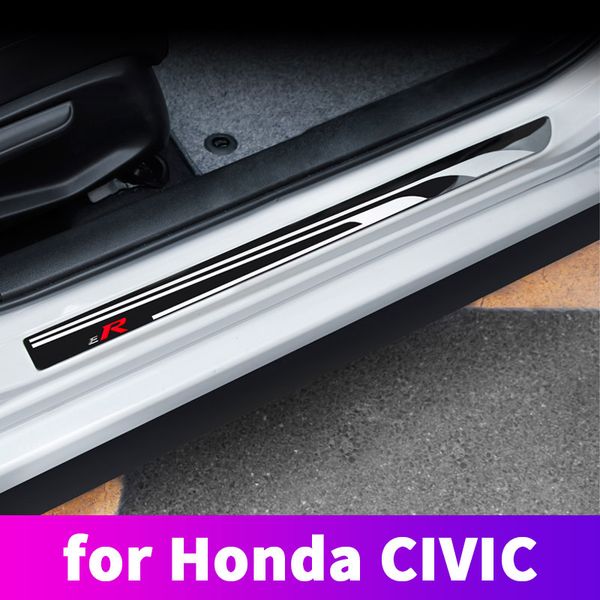 

stainless steel sill bar door welcome pedal typer modified pedal decoration for civic 10th 2016 2017 2018 2019