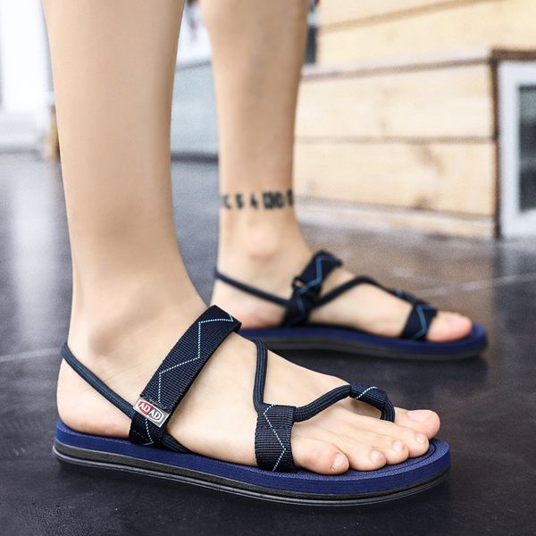 

causal sandals men luxury summer large size eur39-45 slip on sandals for men beach water walking men's casual slippers, Black