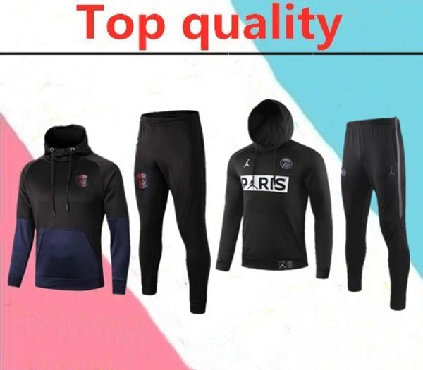 

2020 paris mbappe survetement aj jordam training suit hoodie tracksuit 19 20 paris verratti mbappe pogba cavani hoodie tracksuit, Black