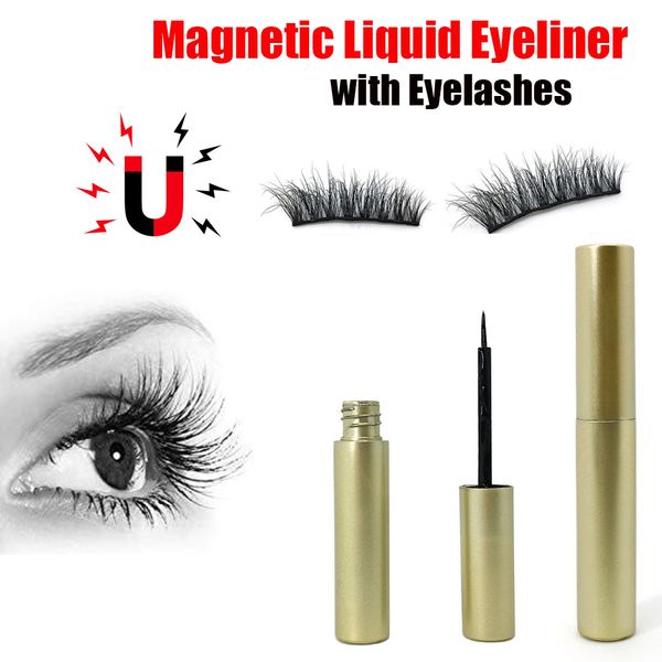 

1 set new black magnetic liquid eyeliners eye liner with 9 styles magnetic false eyelashes waterproof fake lashes makeup tools