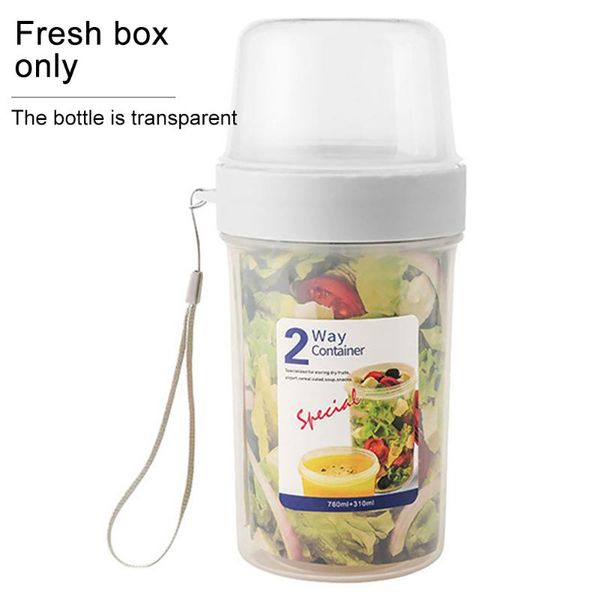 

double layer moistureproof outdoor picnic portable transparent pp storage jar nuts cereal home kitchen vegetable salad