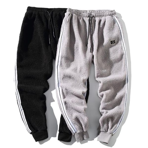 

новый стиль подросток pant зима простой и модный pure color руно теплый брюки pant, Black