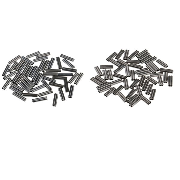 

100pcs double barrel copper fishing crimp sleeves for rig making 1mm & 0.8mm