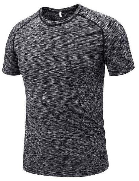 

2019 men's tight clothes running short-sleeved quick-drying t-shirt 354, Black;blue