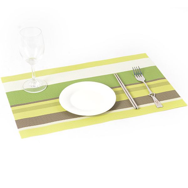 

large horizontal stripes colorful plastic placemat european and american style pvc table mat insulation pad household style coas