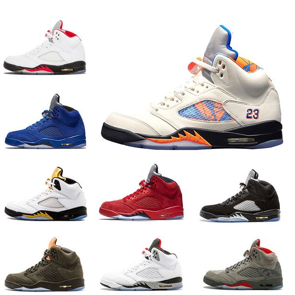 

new basketball shoes 5 international flight olympic metallic gold white cement og black metallic mens shoe red blue suede fire red sneakers