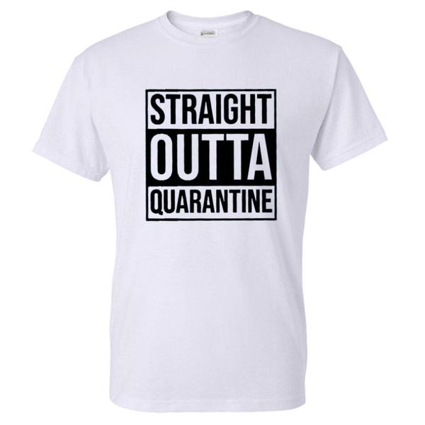 

2020 женщины мужчины моды с коротким рукавом straight outta карантин рубашка vintage карантине o-образным вырезом с коротким рукавом футболк, White;black