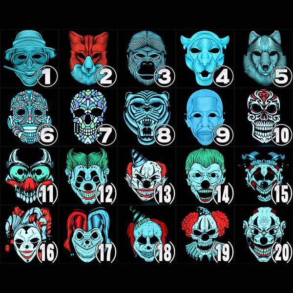 

luminescent mask cool flash acoustic mask creative mask for halloween hip-hop bar ktv festival dance t3i5102