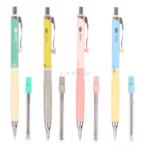 

1set 0.3mm mechanical pencil automatic pencil for writting kawaii gift office school stationery, Blue;orange