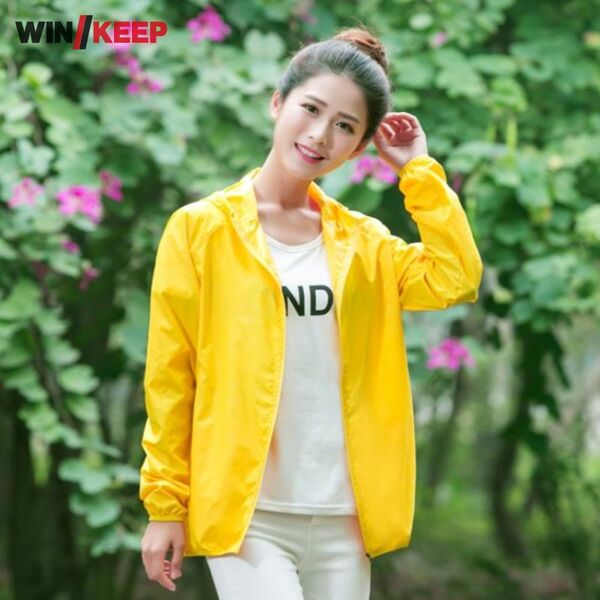 

windbreaker jacket women men outwear rain jacket camping softshell coats summer polyester thin overcoat comfort running, Blue;black