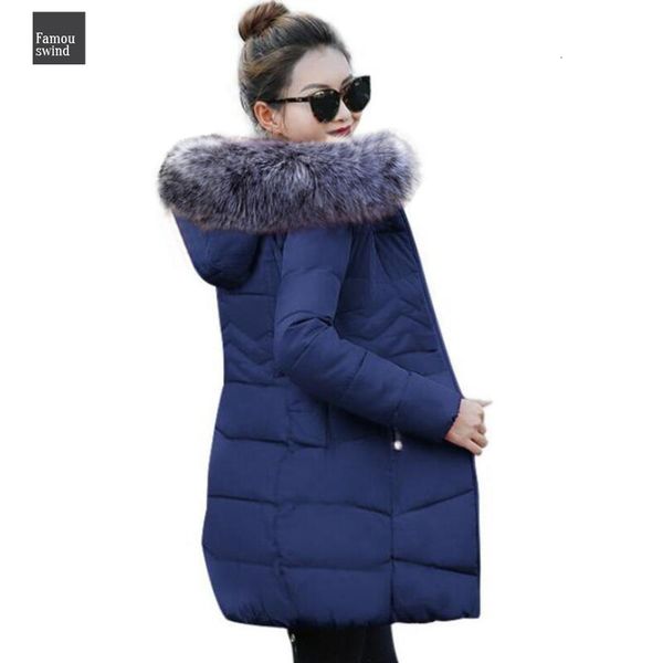 

winter 2019 jacket padded women 5xl plus size with fox fur collar parkas hooded winter coat female jacket cotton, Black
