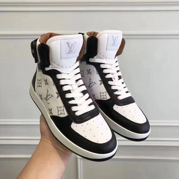

italian fashion design new plaid canvas high-leather men's casual shoes sports women's boots fashion trend couple shoes size 35-40, Black