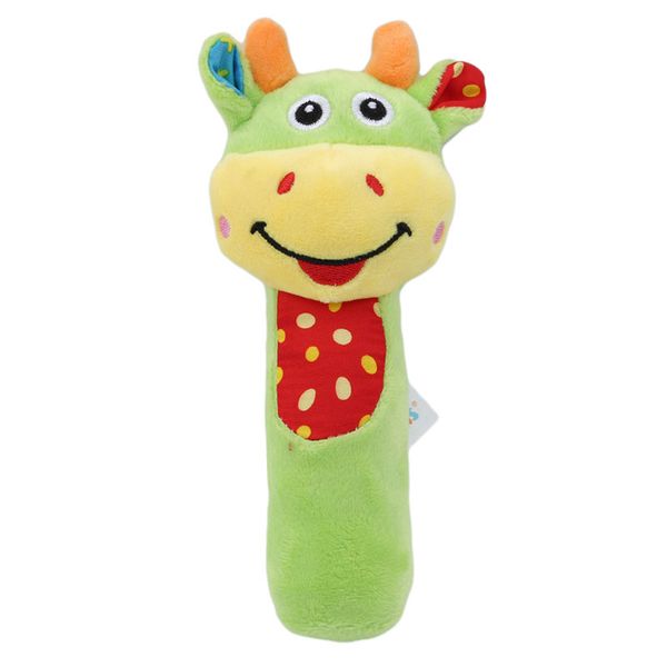 

baby rattles toys cute cartoon hand bells music rattle toddler bed stroller sheep dog monkey donkey cattle animal plush toys