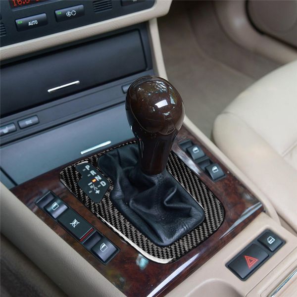 

real carbon fiber center console gear shift frame decoration cover trim for 3 series e46 1998-2004 lhd car styling