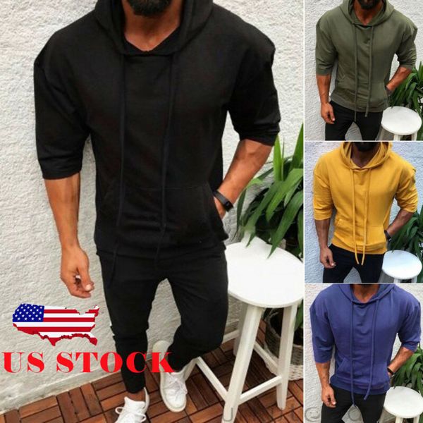 

US Men's Winter Slim Hoodie Warm Hooded Sweatshirt Coat Jacket Sports Outwear