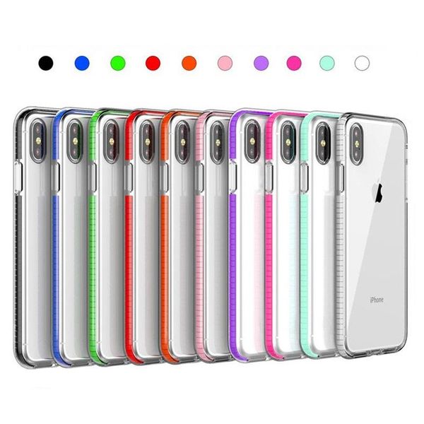 

For iphone x max xr x 8 7 6 plu ilicone bumper cell phone ca e clear oft cover hockproof gel colorful ca e cover lim
