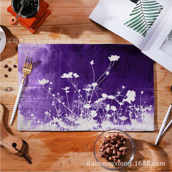 

sellers green cotton planting linen food mat japanese style heat insulation pad rectangle continuous system thickening countryside mat