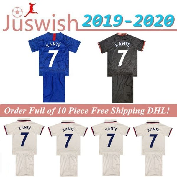 

thailand kante abraham mount lampard odoi jorginho pulisic soccer jersey 2019 2020 giroud willan 19 20 kids kit, Black