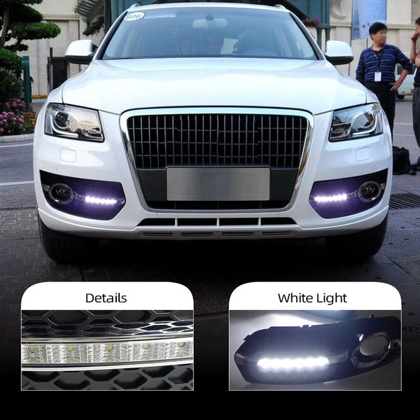 2 шт. DRL для Audi Q5 2010 2011 2012 201 201 201 201 2013 LED DRL Daytime Ride Runge Lights Daylight Fog Fight Cover Hood Light