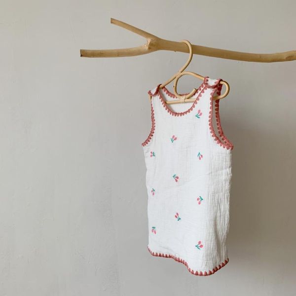 

cotton baby sleeping bag muslin slumber cloth with strawberry embroidery baby sleep sack sleepsacks for summer