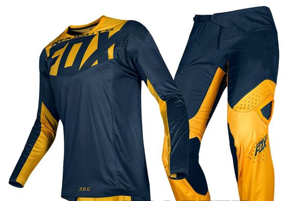 

new 2019 naughty mens navy blue/yellow 360 kila dirt bike jersey & pants kit combo motocross gear set mx/atv dirt bike, Black;blue