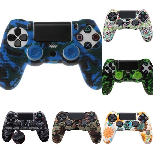 

fxjhw silicone gamepad cover case 4 for dualshock joystick ps4 ps4 pro slim console controller &stick grip caps anti-slip skin cover