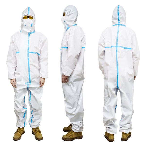 

high-quality protective suit dustproof waterproof radiation protection antistatic disposable isolation clothing hazmat suit