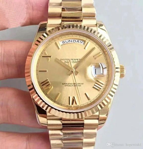 

2019 new designer watche 18k rose gold steel clasp watch day-green face president 116-719 automatic watches men ing, Slivery;brown