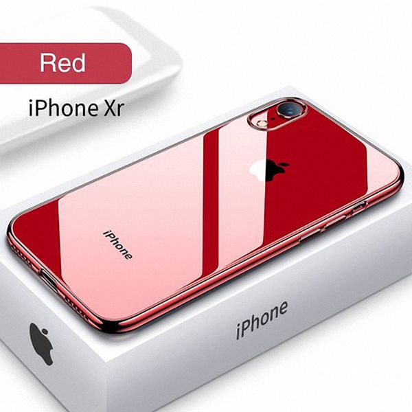 

ultra thin transparent phone case for iphone xs max xr x 8 7 6 6s plus plating soft tpu silicone full cover shockproof caqa