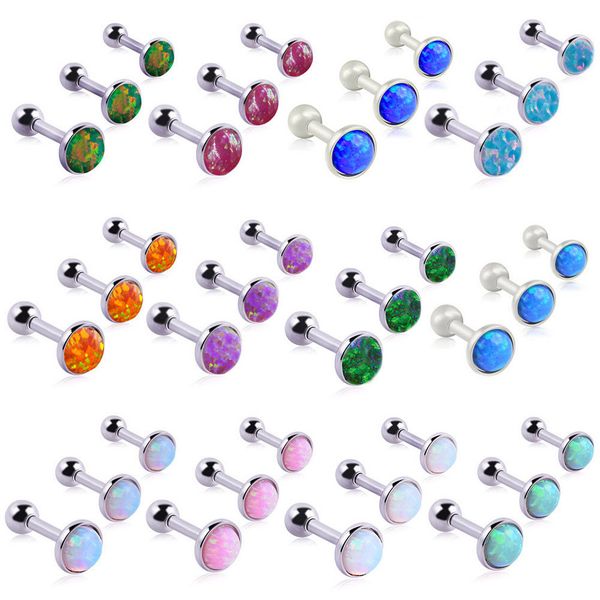 

3шт комплект opel серьги опал камень серьги из нержавеющей стали, Golden;silver