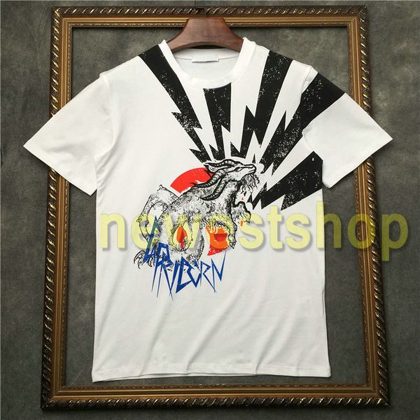 

2020 new mens capricorn printing t shirts fashion geometry print t shirt womens casual street clothing designer t shirt, White;black