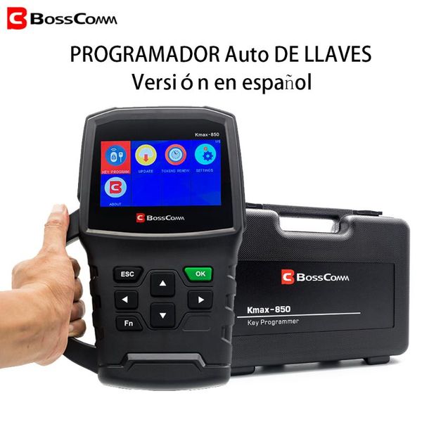 

bosscomm kmax-850 2019 auto car key programmer automotivo obd2 spanish-language version key tool