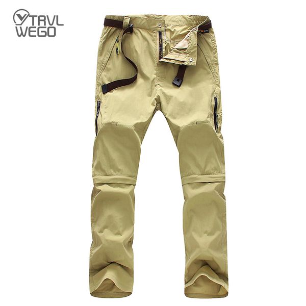 

trvlwego men's summer quick dry breathable pants outdoor waterproof removable shorts hiking climbing trekking male trousers, Black;green