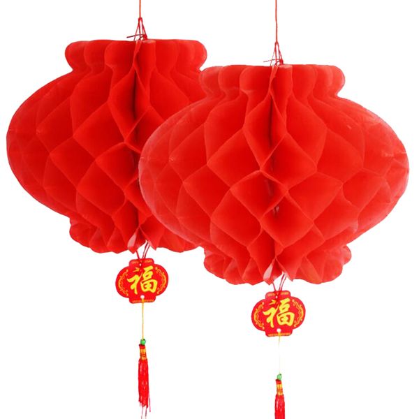 26 CM 10inch Chinese Traditional Festliche rote Papierlaternen für Geburtstag-Party Hochzeit Dekoration Supplies Hanging